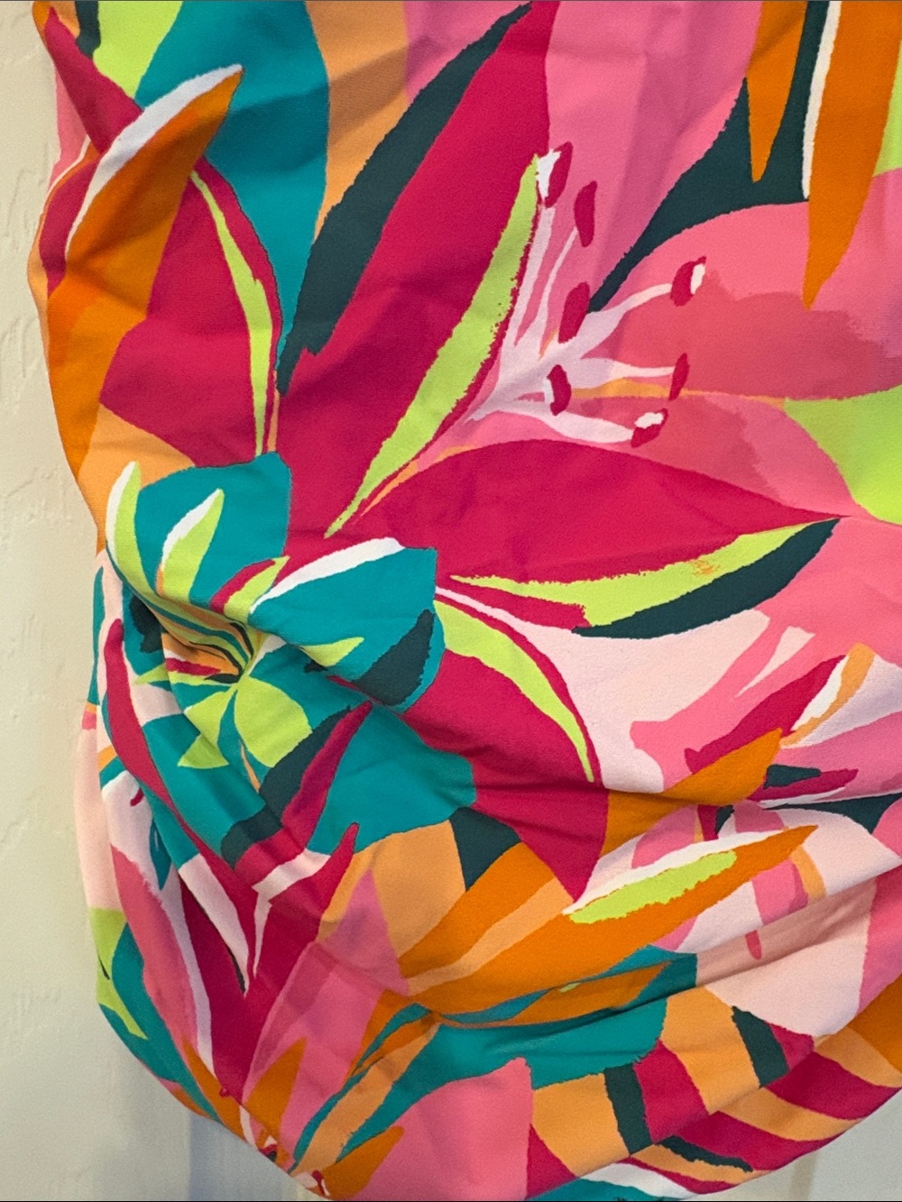 599 Anne Cole Tropical Print Tankini Top - Pink, Teal & Orange - Picture 5 of 6